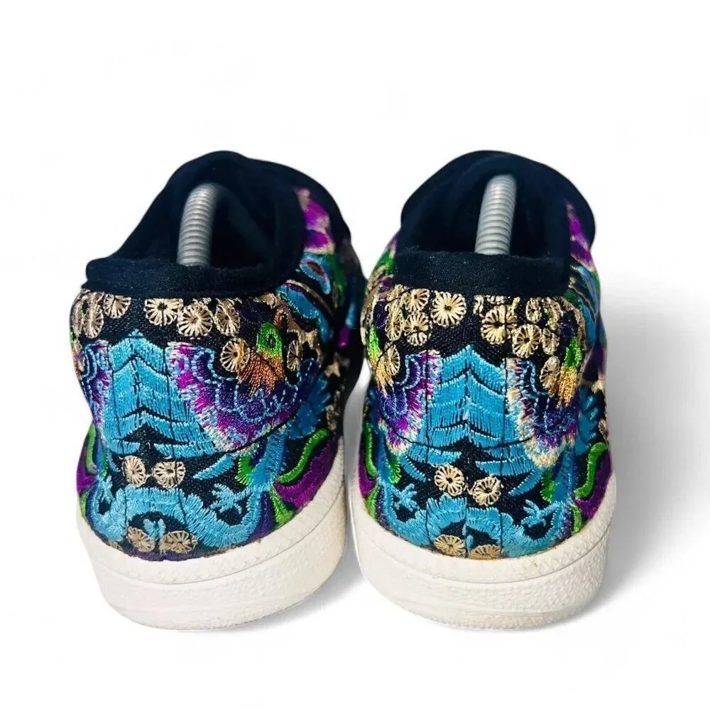 Ocelot Market Hand Embroidered Bohemian Sneakers Women's‎ 7